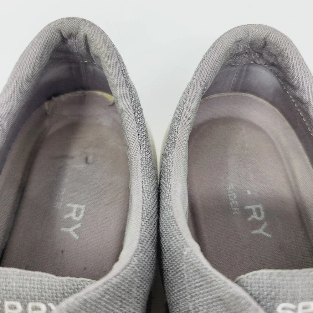 Sperry Topsider Mens Sneakers Sz 9.5 M Gray Canvas Shoes STS16450